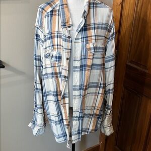 George Blue and Brown Plaid Shirt